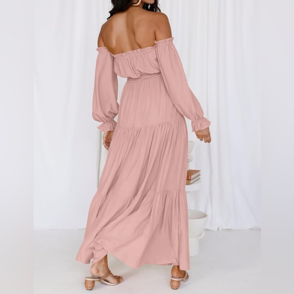 NWT Super beautiful off the shoulder, dusty Rose mocked country side dress - Picture 8 of 8